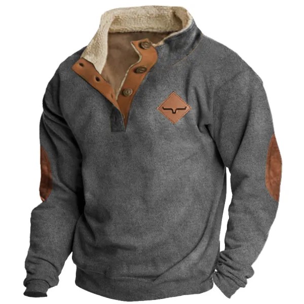 Мужская толстовка с лацканами Cowboy Aztec