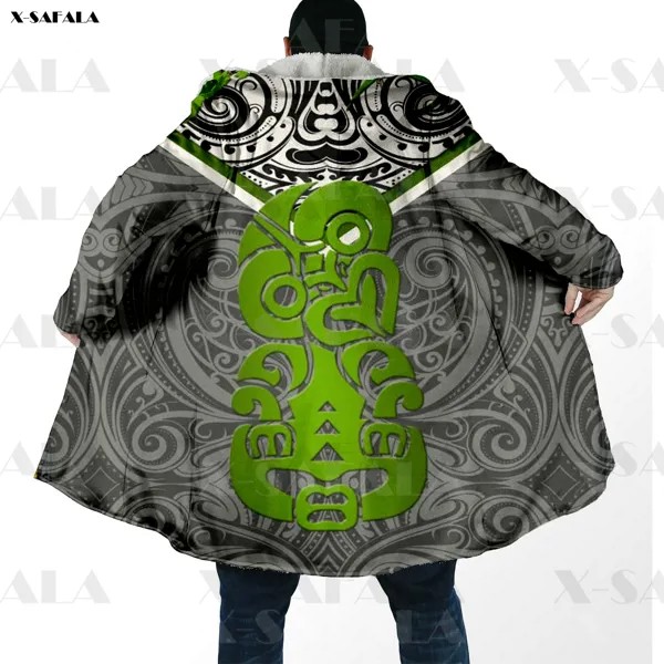 Новая Зеландия Maori полинезийская печать Толстовка спортивное пальто с капюшоном Одеяло плащ Толстая куртка хлопковые пуловеры Dunnes пальто