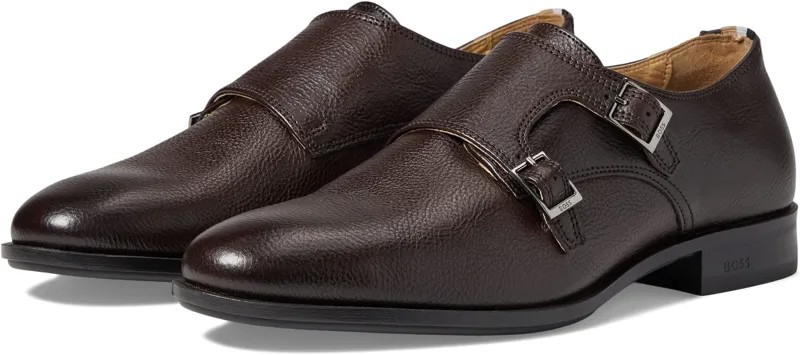 Оксфорды Colby Leather Double Monk Shoes BOSS, цвет Buck Eye Brown