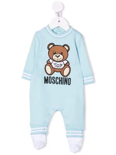 Moschino Kids комбинезон для новорожденного с вышивкой Teddy