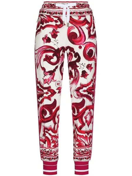 Dolce & Gabbana спортивные брюки с принтом Maiolica, белый