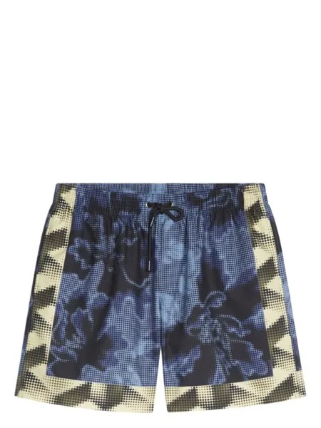 DRIES VAN NOTEN плавки-шорты с цветочным принтом, синий