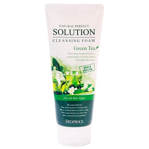Deoproce пенка для умывания с экстрактом зеленого чая Natural Perfect Solution, 170 г