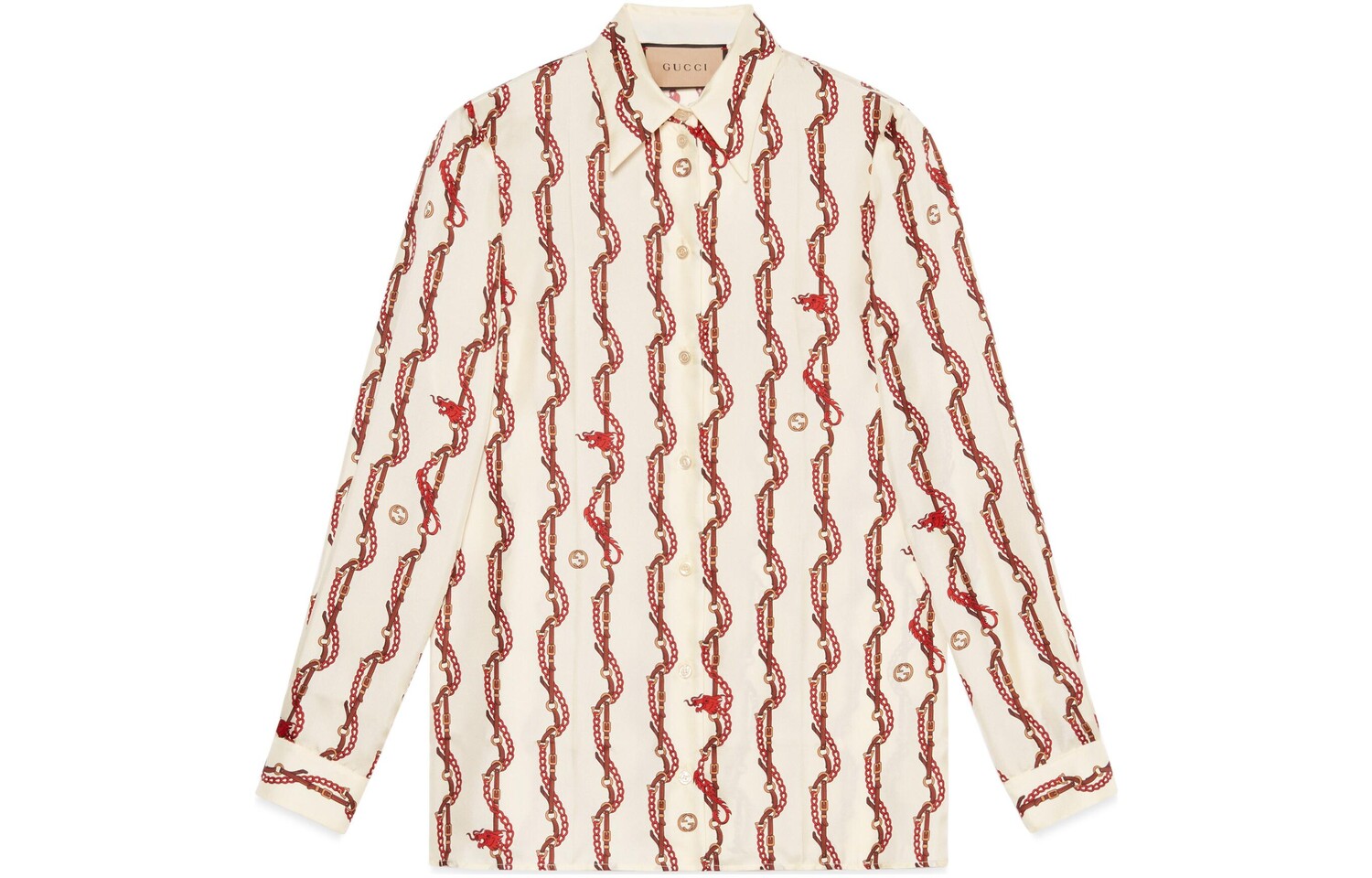 Китайская новогодняя рубашка женская цвета слоновой кости Gucci