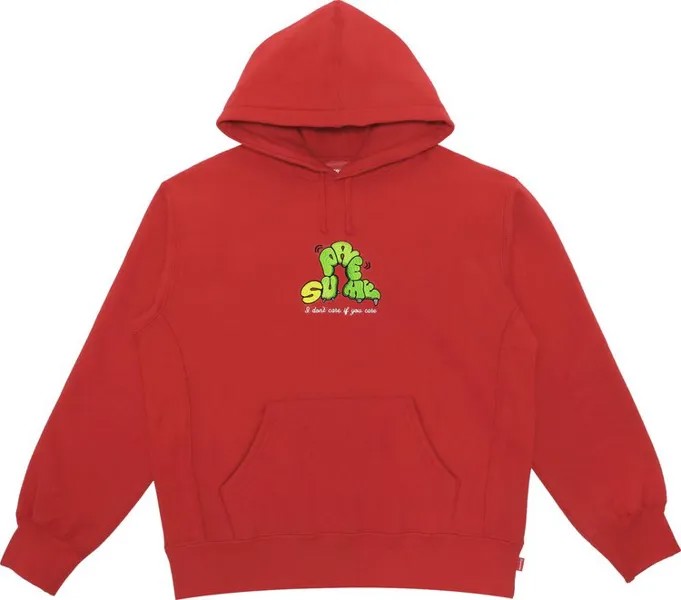 Толстовка Supreme Don't Care Hooded Sweatshirt 'Burnt Red', красный