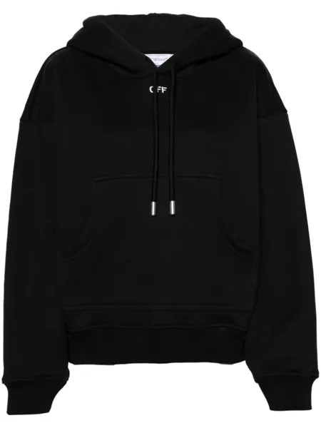 Off-White худи с вышитым логотипом, черный