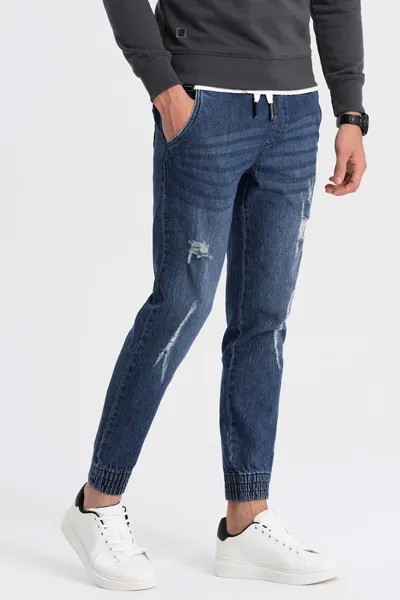 Укороченные джинсовые джоггеры Ombre, синий