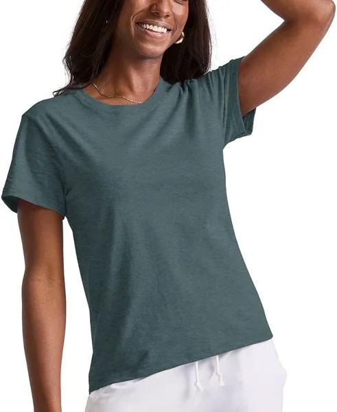 Женская классическая футболка Originals Triblend с коротким рукавом Hanes, зеленый