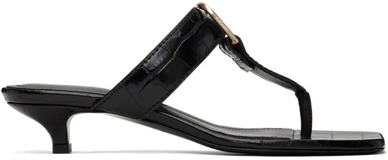 Черные босоножки на каблуке The Belted Croco Toteme