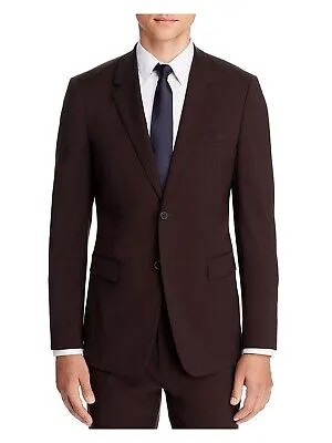 THEORY Mens Chambers Бордовый однобортный, приталенный костюм Пиджак 42R