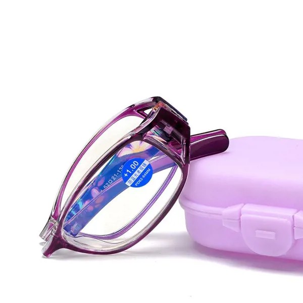 DUBERY Складные очки для чтения Портативные очки для чтения Складные диоптрии с очками Чехол для пожилых людей