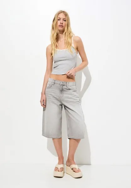 Джинсовые шорты PULL&BEAR, серый
