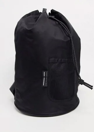 Черный нейлоновый рюкзак с сетчатым карманом ASOS DESIGN-Черный цвет