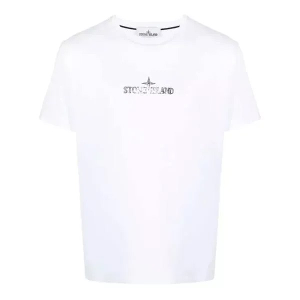 Футболка logo-print cotton t-shirt Stone Island, белый