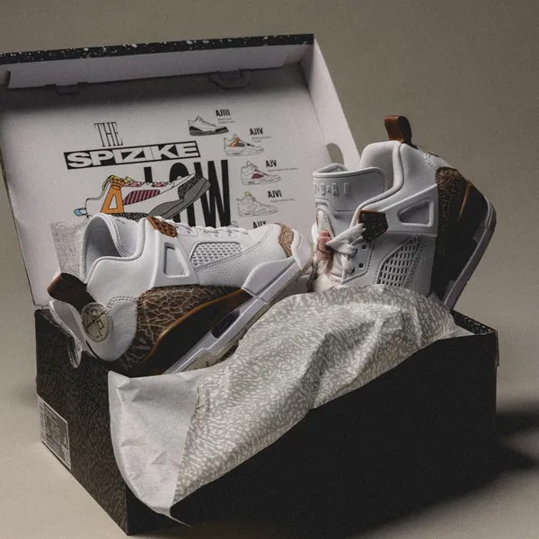 Кроссовки nike spizike low Jordan, белый