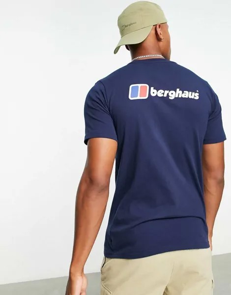 Темно-синяя футболка с логотипом Berghaus Front and Back Logo