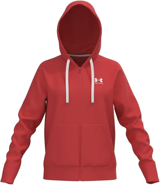 Толстовка женская Under Armour Rival Terry Fz Hoodie красная 42-44