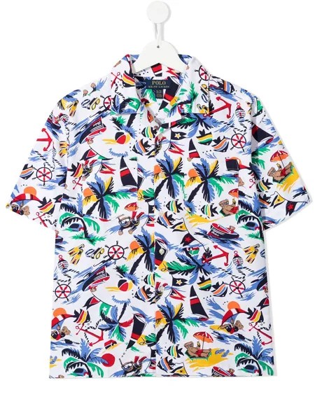 Ralph Lauren Kids рубашка с короткими рукавами и графичным принтом