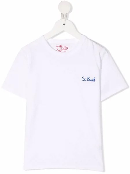 MC2 Saint Barth Kids футболка с вышитым логотипом