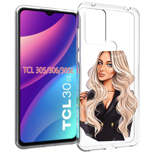Чехол MyPads Платье-пиджак женский для TCL 30SE / TCL 305 / TCL 306 / TCL 30E задняя-панель-накладка-бампер