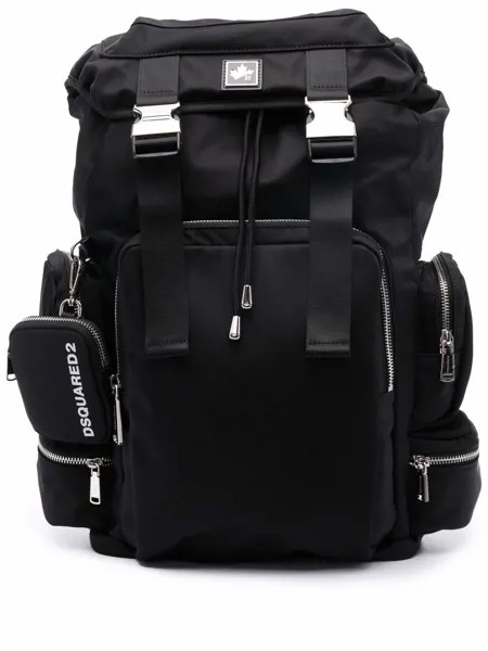 Dsquared2 logo-plaque multi-pocket backpack