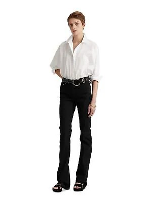 Женские черные эластичные джинсы с застежкой на молнию и пуговицами RALPH LAUREN 18