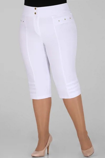 Бриджи женские AlmondShop ИК191-33-21.С1 белые 62 RU