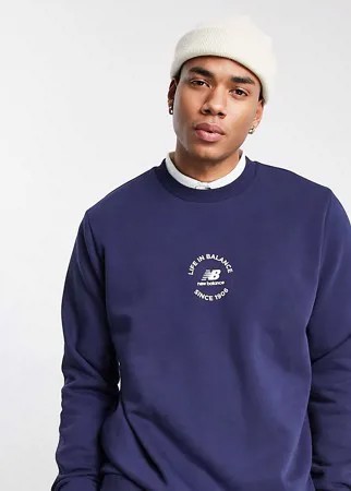 Темно-синий свитшот с надписью «Life in balance» New Balance - эксклюзивно для ASOS