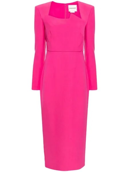 Roland Mouret платье миди с длинными рукавами, розовый