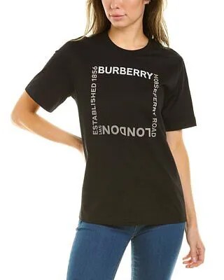Женская футболка Burberry Horseferry черная Xs