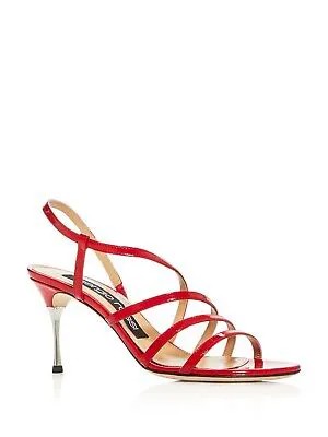 SERGIO ROSSI Женские красные сандалии Godiva с круглым носком и шпильками без ремешка на пятке, размер 7 м