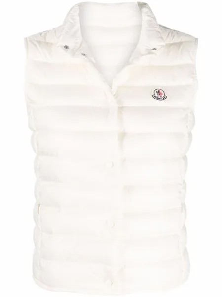 Moncler дутый жилет с логотипом, белый