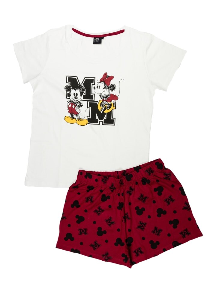 Пижама United Labels Disney Minnie Mouse Kurzarm Oberteil, цвет rot/weiß