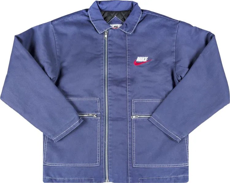 Куртка Supreme x Nike Double Zip Quilted Work Jacket 'Navy', синий