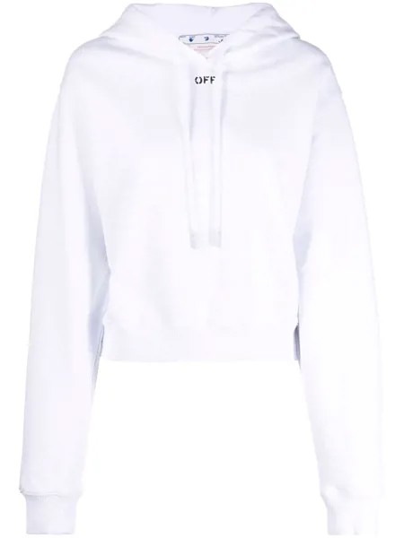 Off-White укороченное худи с логотипом Off