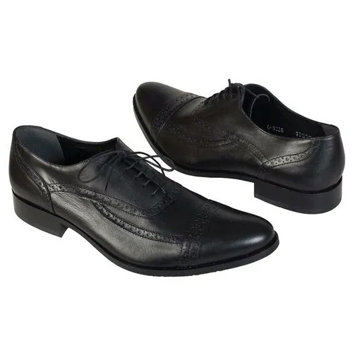 Кожаные мужские туфли черного цвета Conhpol C-3836_S1\429