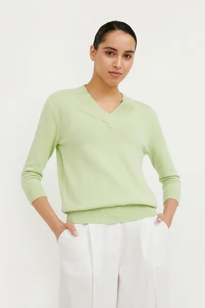Пуловер женский Finn Flare BAS-10102 зеленый XL