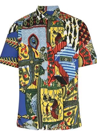 Gitman Vintage рубашка с контрастными вставками