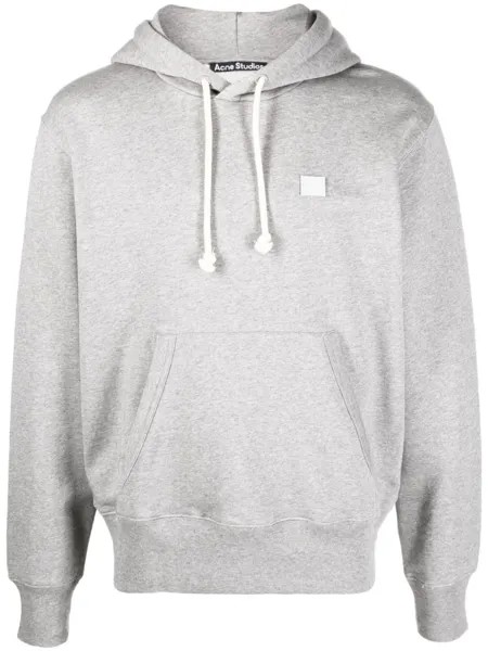 Acne Studios худи с нашивкой, серый