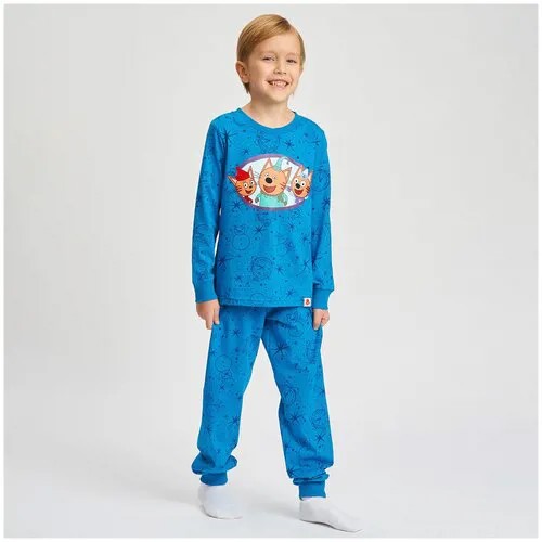 Пижама для мальчика, для девочки Три кота, Winkiki TKB215 Синий 116 размер