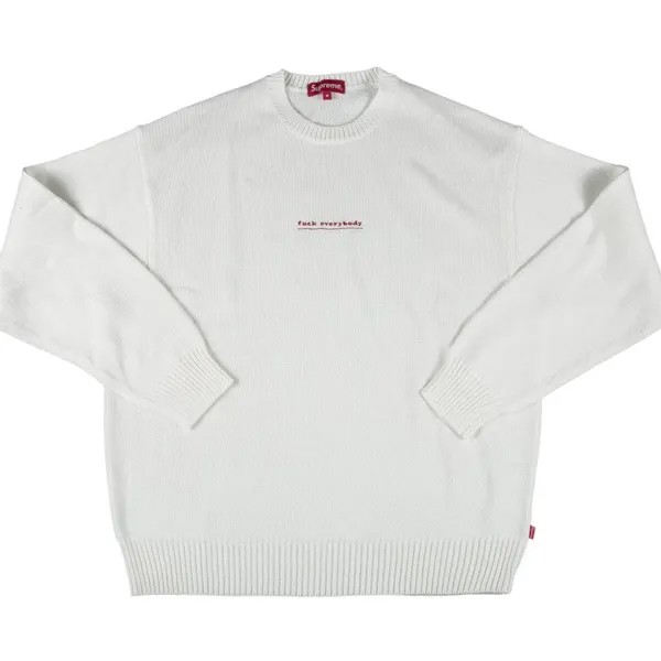 Свитер Supreme f*ck Everybody Sweater 'White', белый