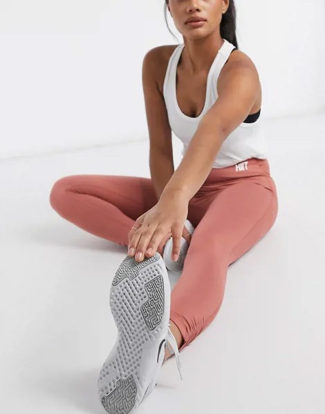 Бежевые леггинсы с запахом на поясе HIIT-Neutral