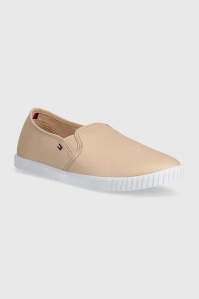 Кроссовки CANVAS SLIP-ON SNEAKER Tommy Hilfiger, бежевый