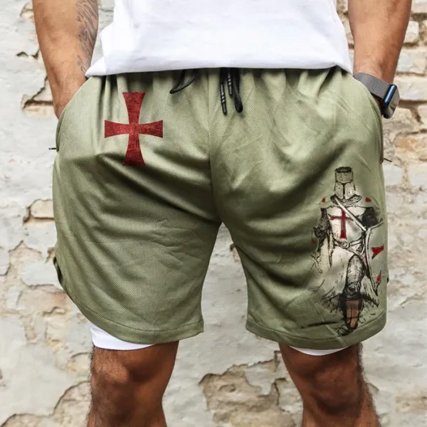Мужские винтажные шорты Templar Pocket Mesh 7 дюймов армейские зеленые спортивные тактические шорты для фитнеса