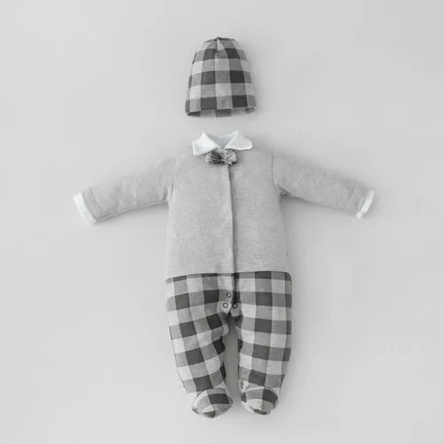 Комплект одежды KinDerlitto, размер 68, черный, серый