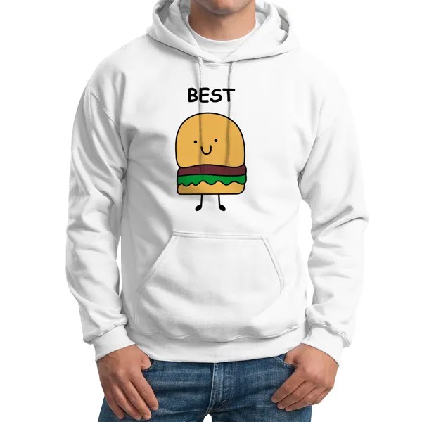 Худи унисекс CoolPodarok Best лучший белое 54 RU