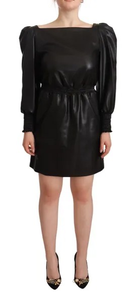 PHILOSOPHY DI LORENZO SERAFINI Платье-футляр черного цвета с длинными рукавами Mini IT42/US8/M