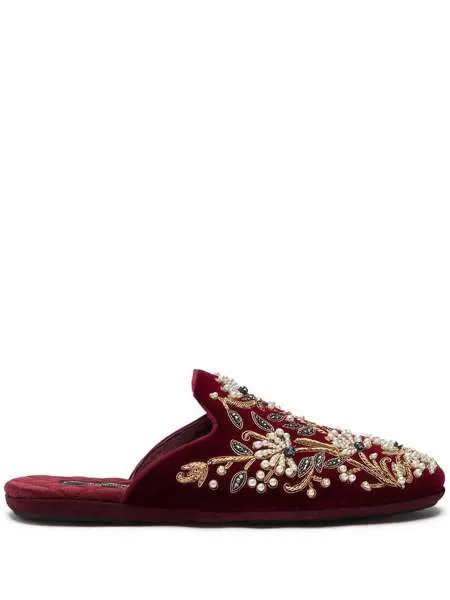 Dolce & Gabbana слиперы с вышивкой бисером
