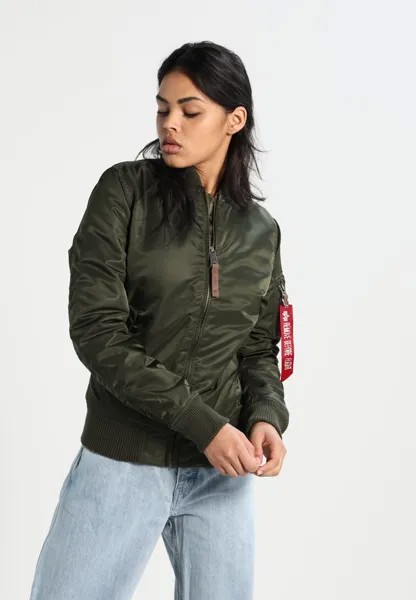 Куртка бомбер Alpha Industries, темно-зеленый