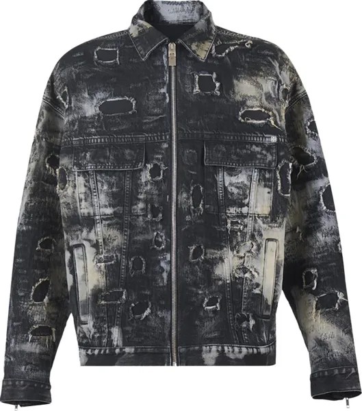 Куртка Givenchy Oversized Fit 4G Rivet Zip Denim Jacket 'Black/Beige', черный